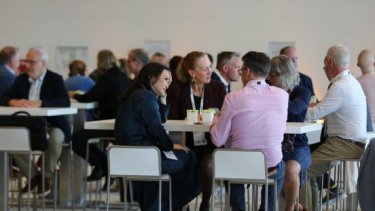 group of people chatting